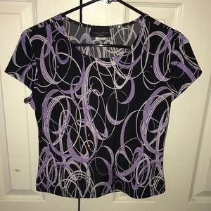 Purple, White, Black cute top!! Super comfy!!